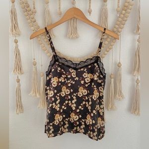 American Eagle silk tank top and lace slip style floral size 4